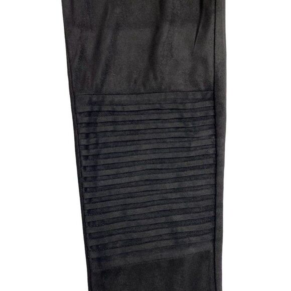INC Leggings Women's SMALL Black Faux Suede Moto-Accent Super Stretch NEW - Picture 7 of 11